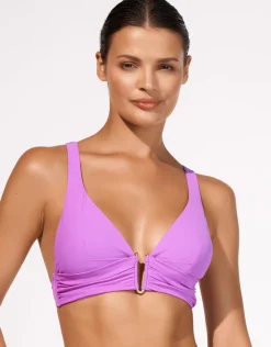 Maryan Mehlhorn Honesty Banded Bikini Top - Violet Outlet