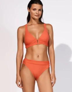 Maryan Mehlhorn Honesty Banded Bikini Top - Flame Online
