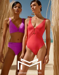 Maryan Mehlhorn Honesty Banded Bikini Top - Violet Outlet