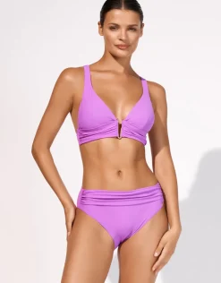 Maryan Mehlhorn Honesty Gathered Band Bikini Pant - Violet Hot