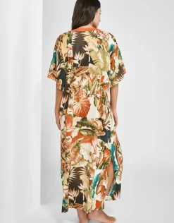 Maryan Mehlhorn Hypnotic Maxi Kaftan - Sepia Leaves Discount