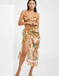Maryan Mehlhorn Hypnotic Silk Pareo - Sepia Leaves Outlet