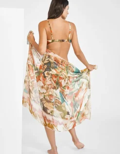 Maryan Mehlhorn Hypnotic Silk Pareo - Sepia Leaves Outlet