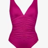 Maryan Mehlhorn Impact Ruched Front Swimsuit - Berry Glaze Sale