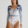 Aqua Blu Indianic Alexandra One Piece Swimsuit - Floral New