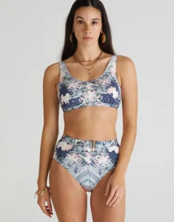 Aqua Blu Indianic Marilyn High Waist Bikini Pant - Floral Sale