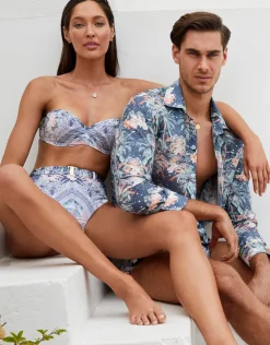 Aqua Blu Indianic Marilyn High Waist Bikini Pant - Floral Sale