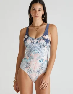 Aqua Blu Indianic Michelle DD/E Cup One Piece Swimsuit - Floral Clearance