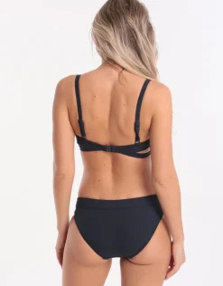 Seafolly Inka Rib Banded Hipster Bikini Bottom - Indigo Hot