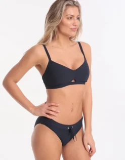 Seafolly Inka Rib Banded Hipster Bikini Bottom - Indigo Hot