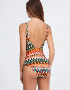 Nuria Ferrer Ipanema Tie Front Swimsuit - Pink Multi Best