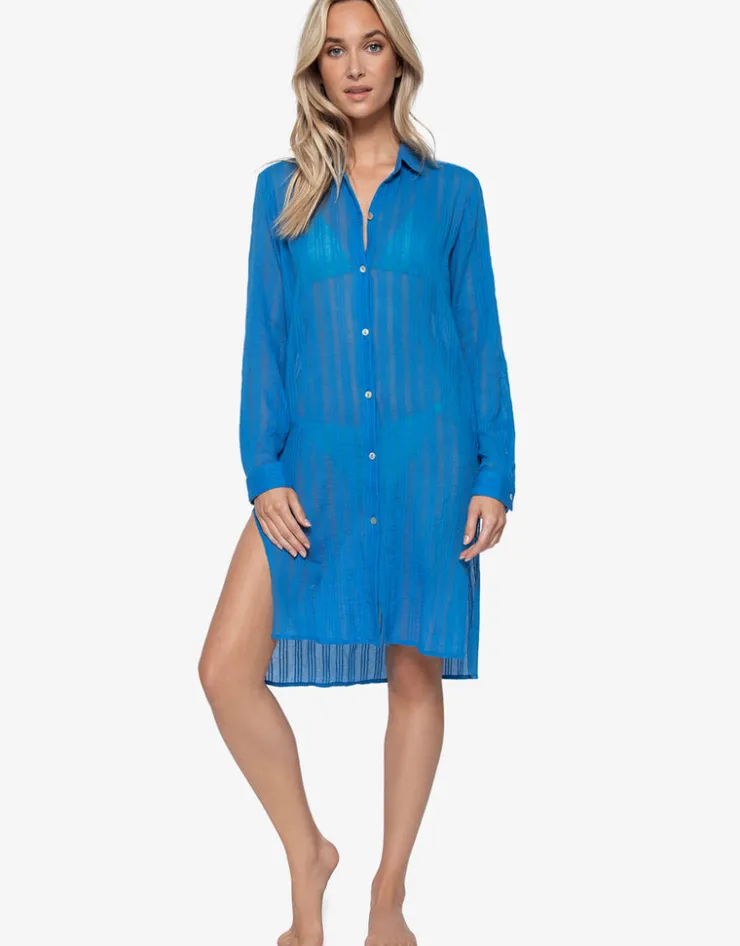 PQ Swim Island Blue Shea Beach Shirt - Blue Outlet