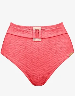 Watercult Island Nostalgia Belted High Waist Bikini Pant - Ocean Coral Discount