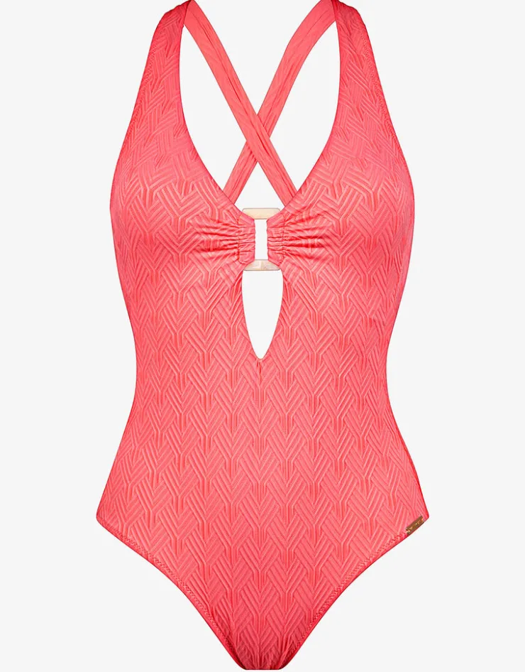 Watercult Island Nostalgia Cross Back Swimsuit - Ocean Coral Online
