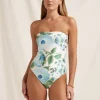 Peony Isles Bandeau Swimsuit - Watercolour Outlet