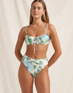 Peony Isles Mid High Cut Bikini Pant - Watercolour New