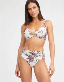 Nuria Ferrer Jasmine Maxi Bikini Pant - White Floral Clearance