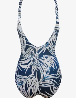 Charmline Jean Breeze Twist Front Swimsuit - Denim White Fashion
