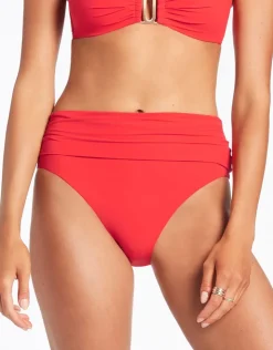 Jets et Fold Down Bikini Pant - Cherry Discount