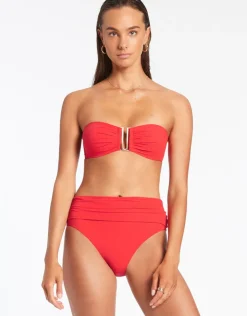 Jets et Fold Down Bikini Pant - Cherry Discount