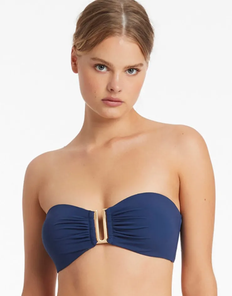 Jets et U Trim Bandeau Bikini Top - Pacific Blue Online