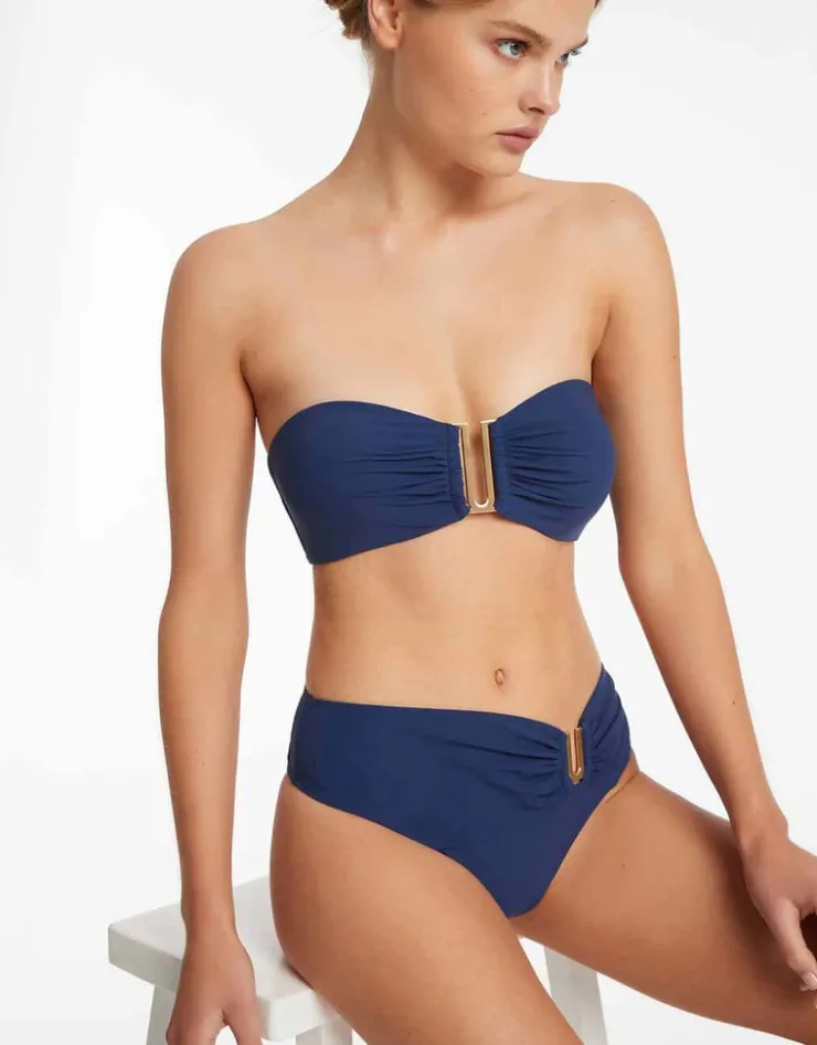 Jets et U Trim Bandeau Bikini Top - Pacific Blue Online