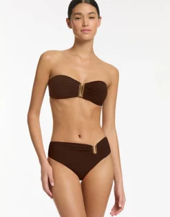 Jets et U Trim Mid Bikini Pant - Chocolate New