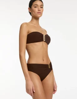 Jets et U Trim Mid Bikini Pant - Chocolate New