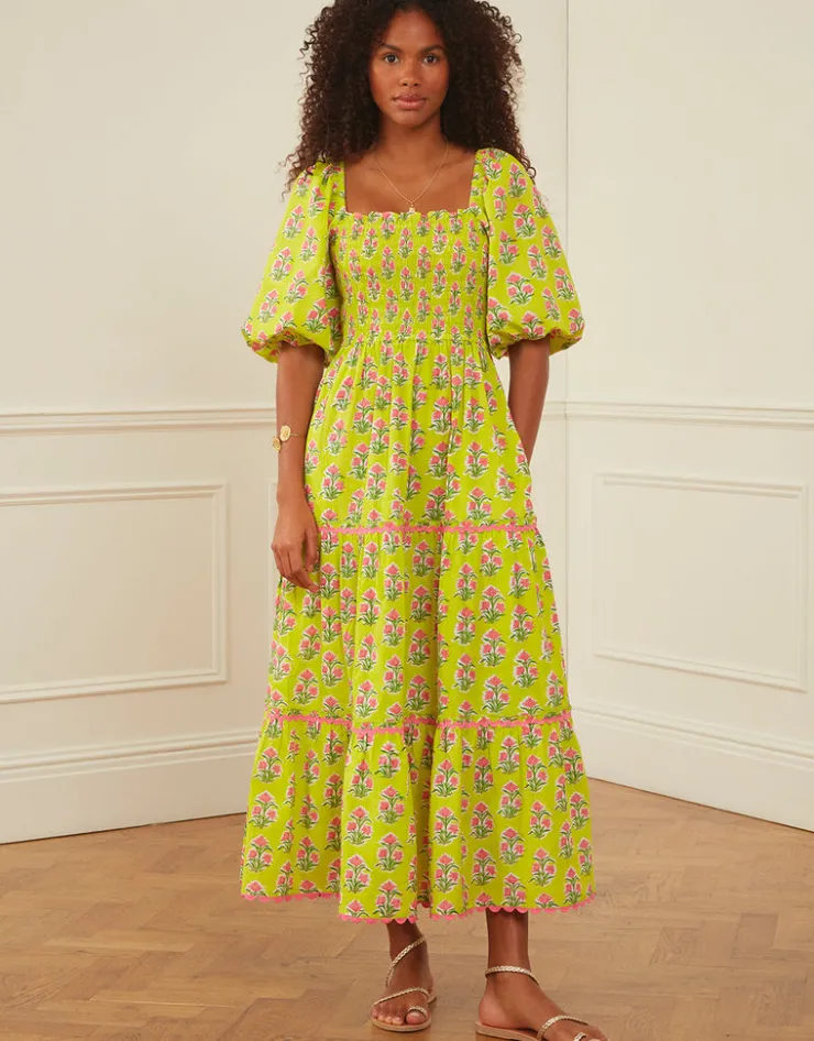 Pink City Prints Jodhpur Dress - Lime Tulip Best
