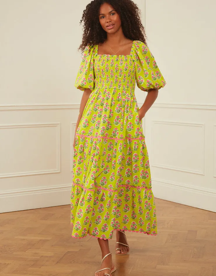Pink City Prints Jodhpur Dress - Lime Tulip Best