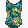 Charmline Jungle Jewels Moulded Swimsuit - Mangrove Forest New