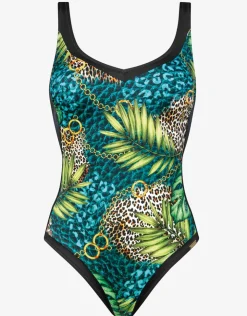 Charmline Jungle Jewels Moulded Swimsuit - Mangrove Forest New