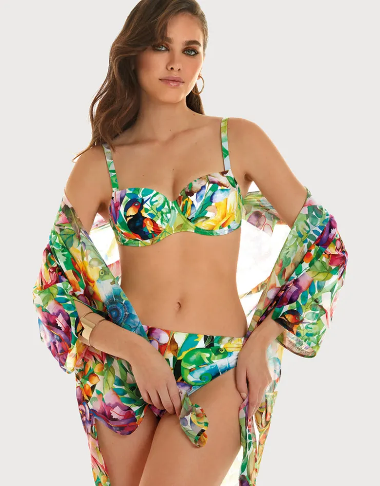 Roidal Jungle Underwired Balcony Bikini Set - Jungle Print Fashion