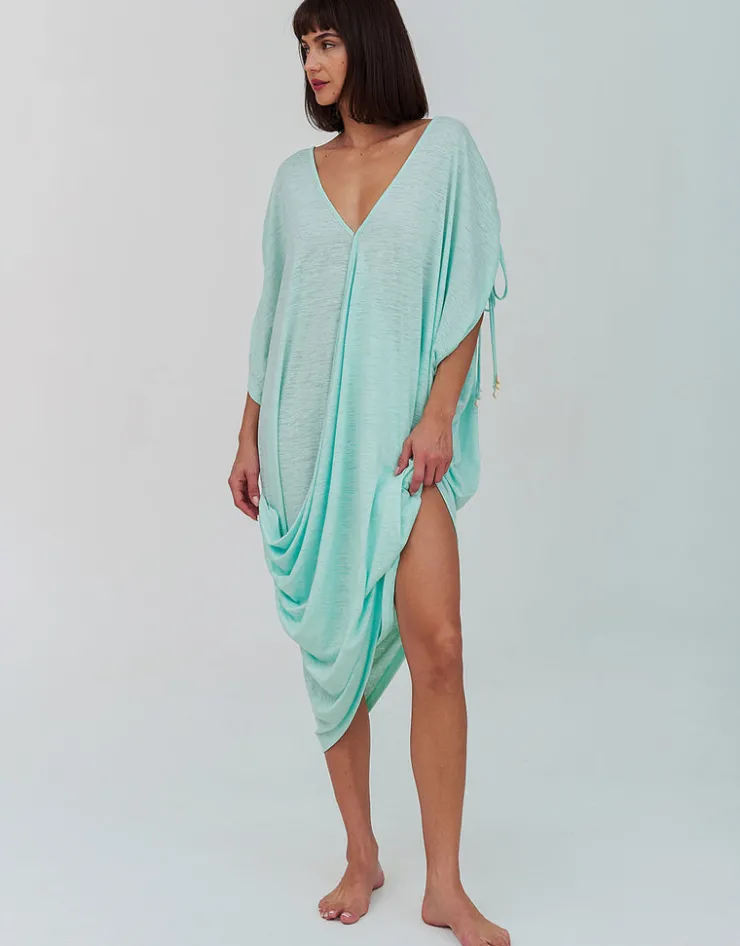 Pitusa Juno Draped Dress - Aqua Clearance