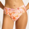 Seafolly La Mer Gathered Band Retro Bikini Pant - White New