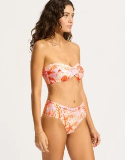Seafolly La Mer Gathered Band Retro Bikini Pant - White New