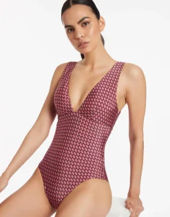 Jets Lalita Plunge Swimsuit - Orchid New