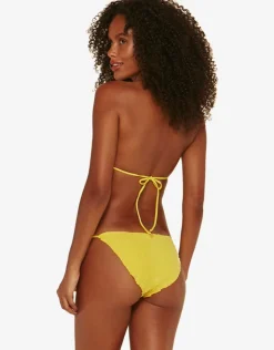 ViX Paula Hermanny Light Scales Ripple Tie Bikini Pant - Yellow New