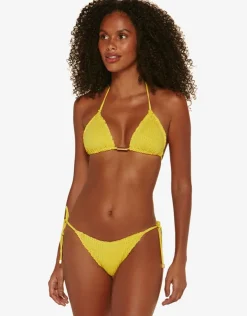 ViX Paula Hermanny Light Scales Ripple Tri Bikini Top - Yellow Online