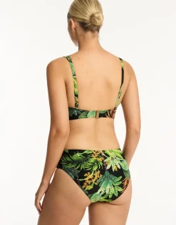 Sea Level Lotus Cross Front Multi-fit Bikini Top - Black Online
