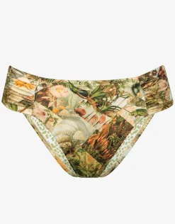 Watercult Lush Utopia Ruched Side Bikini Pant - Botanical Camo Hot
