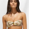 Watercult Lush Utopia Twist Bandeau Bikini Top - Botanical Camo Sale