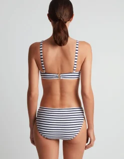 Lauren Ralph Lauren Luxe Stripe Ring Hipster Bikini Pant - Navy White Fashion