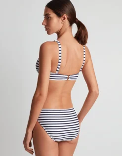 Lauren Ralph Lauren Luxe Stripe Ring OTS Bikini Top - Navy White Outlet