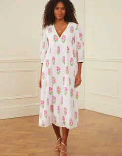Pink City Prints Lydia Dress - Neon Agapanthus Sale