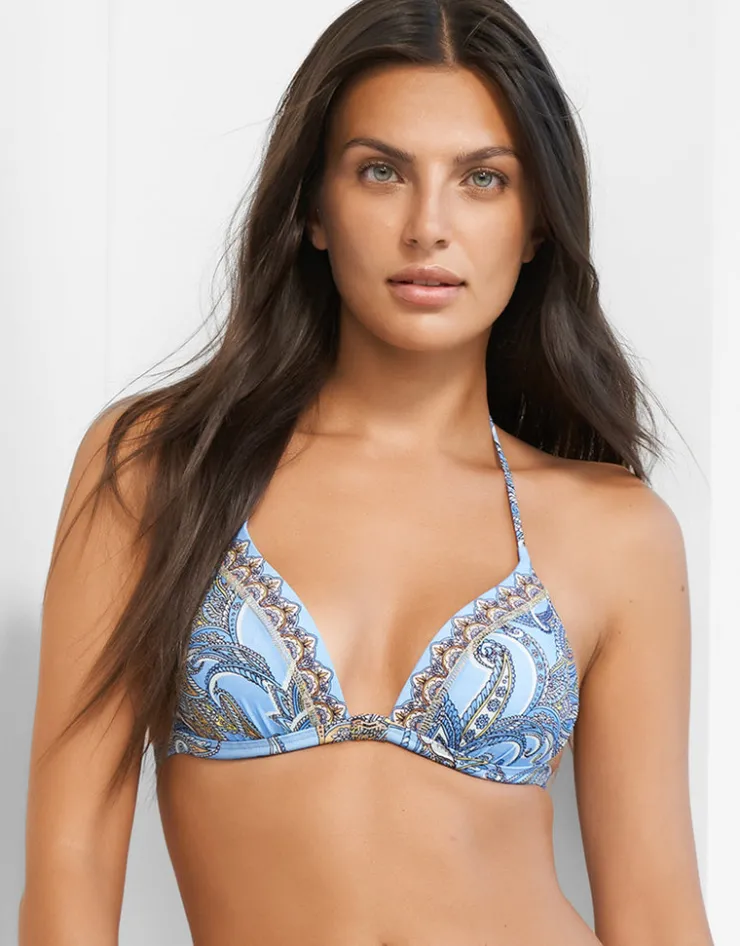 Maryan Mehlhorn Majorelle Triangle Bikini Top - Oriental Horizon Blue Fashion