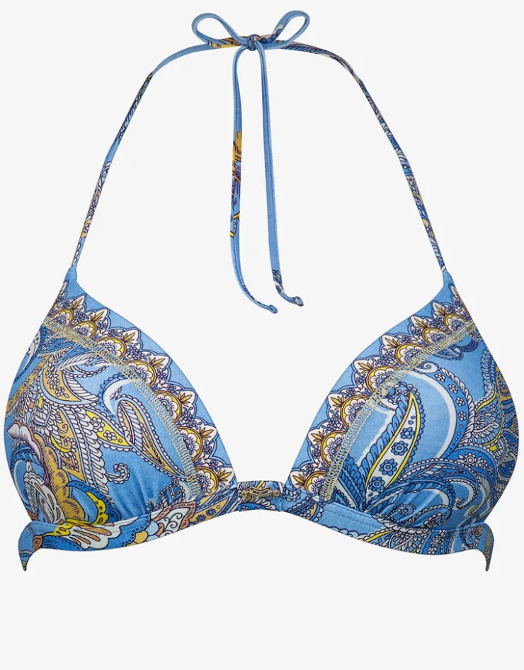 Maryan Mehlhorn Majorelle Triangle Bikini Top - Oriental Horizon Blue Fashion