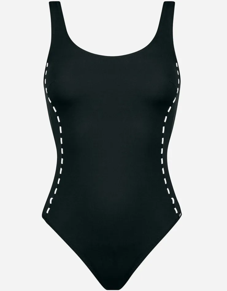 Lidea Marine Mindset Round Neck Swimsuit - Black and White Discount