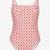 Heidi Klein Marrakesh Tie Back One Piece Swimsuit - Red/White Fashion