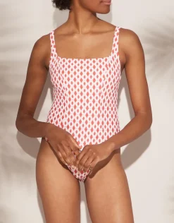 Heidi Klein Marrakesh Tie Back One Piece Swimsuit - Red/White Fashion